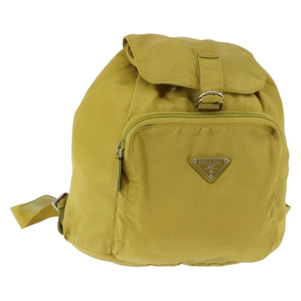 PRADA Backpack Nylon Green Silver Auth